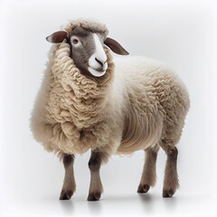Fototapeta premium Turkeve sheep breed isolated on white background. Generative AI