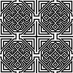 
Vector pattern in geometric ornamental style. Black and white color.Seamless repeat pattern.Simple geo all over print block for apparel textile, ladies dress, fashion garment, digital wall paper.