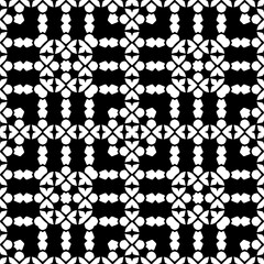 
Vector pattern in geometric ornamental style. Black and white color.Seamless repeat pattern.Simple geo all over print block for apparel textile, ladies dress, fashion garment, digital wall paper.