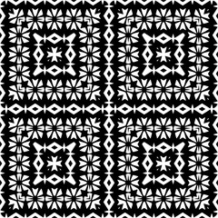 
Vector pattern in geometric ornamental style. Black and white color.Seamless repeat pattern.Simple geo all over print block for apparel textile, ladies dress, fashion garment, digital wall paper.