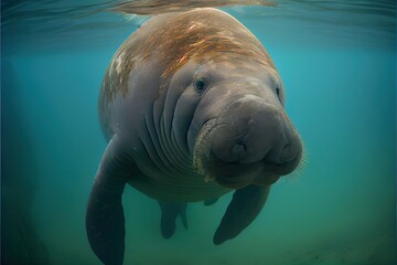Naklejka premium Steller's sea cow