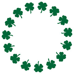 Four leaf clover circular monogram for St Patrick's Day