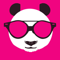 panda face with glasses © Victoria