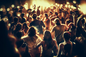 Obraz premium Concert crowd. AI generated