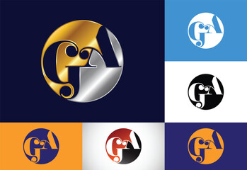 Initial Letter G A Logo Design Vector. Graphic Alphabet Symbol For Corporate Business Identity