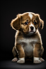 Cute  puppy dog.  Generative AI.