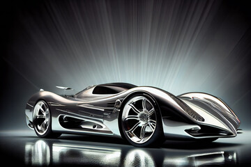 Obraz na płótnie Canvas Futuristic hi tech sports car. Modern future car. Futuristic concept. Generative AI.