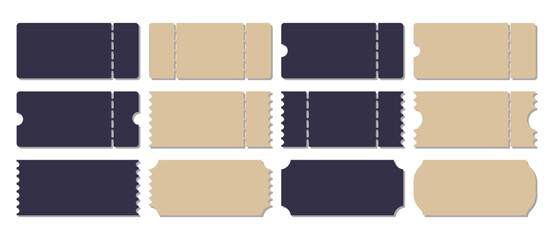Set of Tickets Symbol. Blank Template Tickets
