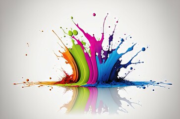 Colorful paint splash on white background