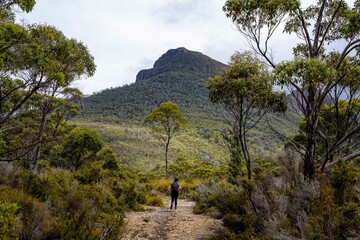 person in the mountains