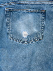 Worn out old pair of blue jeans.