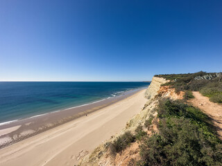 Beautiful sandy beach near Lagos in Ponta da Piedade, Algarve region, Portugal.