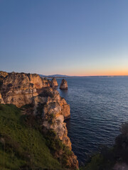 Ponta da Piedade Beach Lagos Portugal Algarve At Sunset Sunrise.