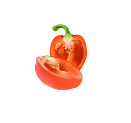 red pepper slices isolated on transparent png