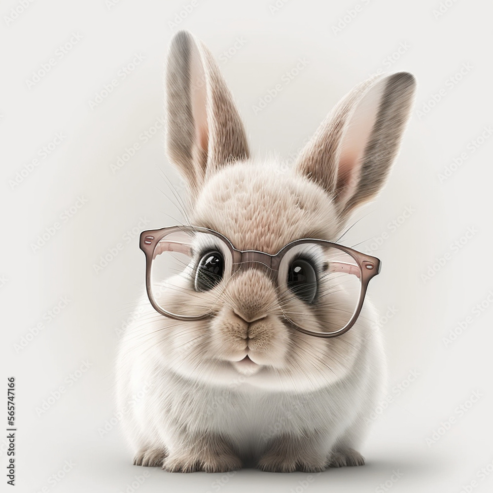 Wall mural Cute animals wearing glasses