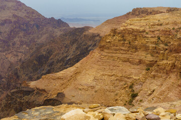 Punkt widokowy masyw górski Dżabal asz-Szara Jordania - obrazy, fototapety, plakaty