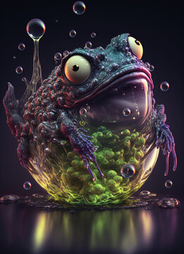 Slimy Bubble Frog Generative AI