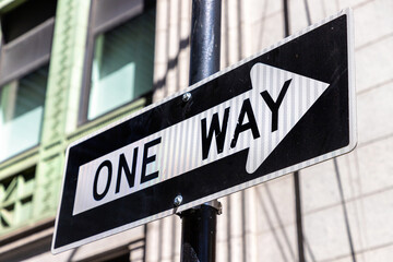One way sign in New York