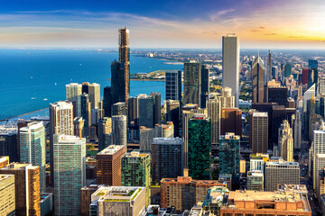 Aerial view of Chicago