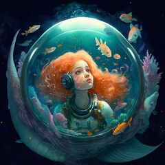 Mermaid in space
