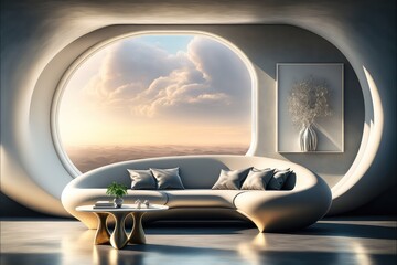 Futuristic house interior