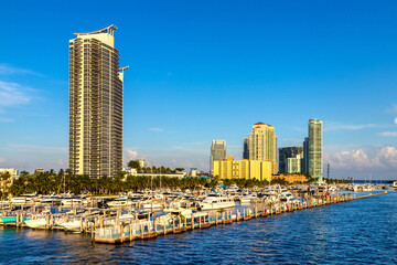 Fototapeta na wymiar Residential buildings in Miami Beach