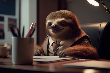 A wild Sloth in the office, Generative AI