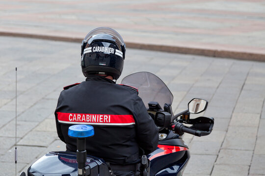 Italian Carabinieri on his motorcycle