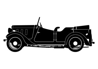 Silhouette of a vintage car. Vector.