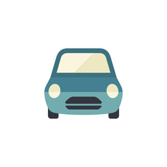 Car front view flat style vector icon. Car illustration.