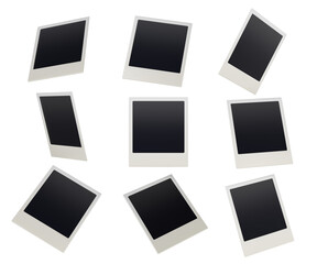 photo frames camera polaroid 3d rendering png