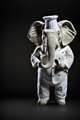 Fototapeta na wymiar Elephant in chef costume Generative AI