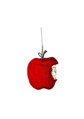 Manzana roja mordida - obrazy, fototapety, plakaty