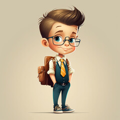 Cute little schoolboy (AI Generated)