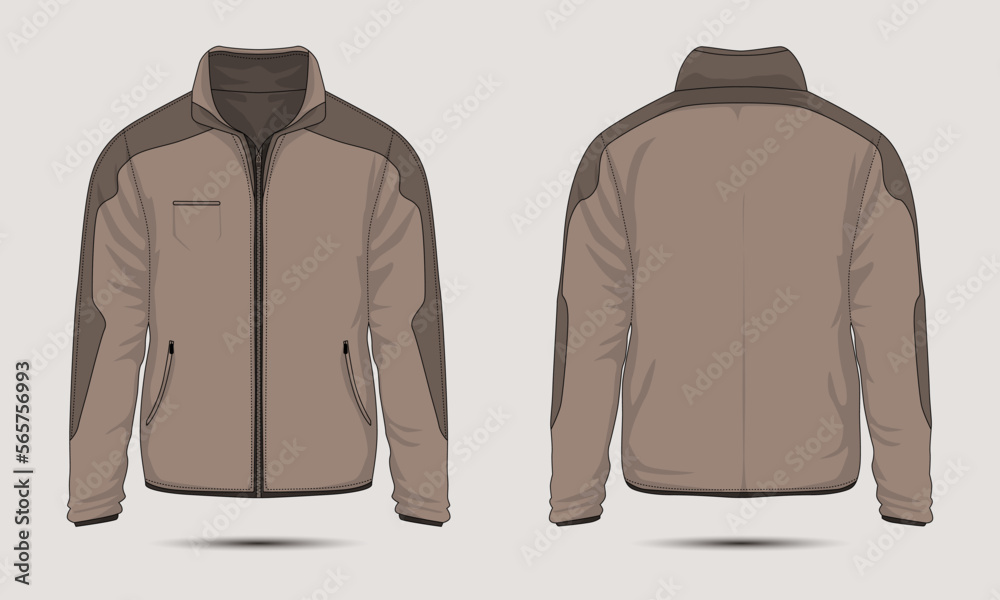 Wall mural Front and back long sleeve military jacket mockup