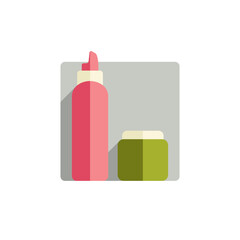 Cosmetic package, foam, cream flat vector illustration.