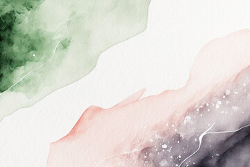 Fototapeta premium Abstract watercolor background. Green and beige watercolor texture. Artistic digital wallpaper.