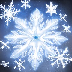 snowflakes on blue background