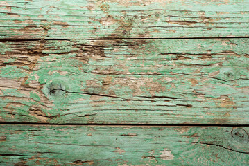 Overhead view of old broken wooden table