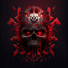 halloween skull with wings