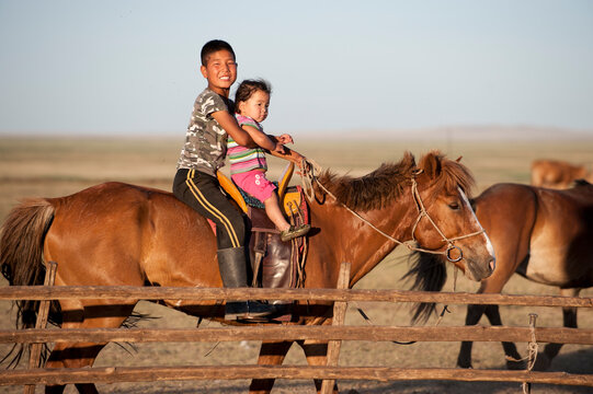 Nomadic herder camp, Mongolia