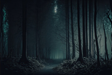 The Dark Woods at Night