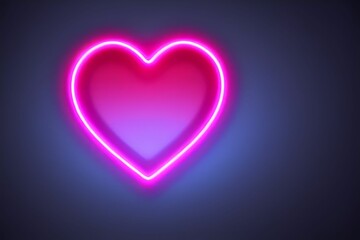 Stylish Neon Heart Background, made with generative ai