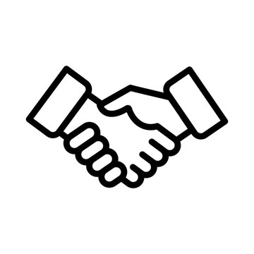 Handshake symbol. Friendly handshake icon. Handshake vector icon. Business agreement handshake.