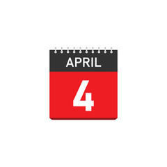 Fototapeta premium April 4 Concept Design. Vector Illustration.