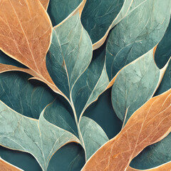 winter leaf patterns minimal gradient background,Generative AI