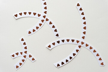 curvy paper stripes with hearts