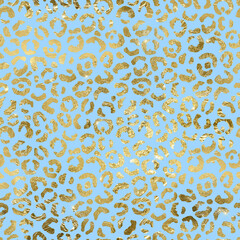 Seamless pattern with flowers--DC Blue Glam Leopard Digital Paper 01
