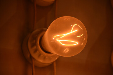 Electricty Flowing Through an Old Style Lightbulb