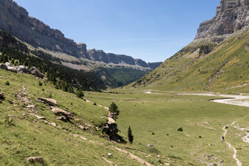 Fototapeta na wymiar ordesa national park in the province of huesca in the north of spain a sunny summer day